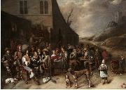 Gillis van Tilborgh Outside a Tavern painting